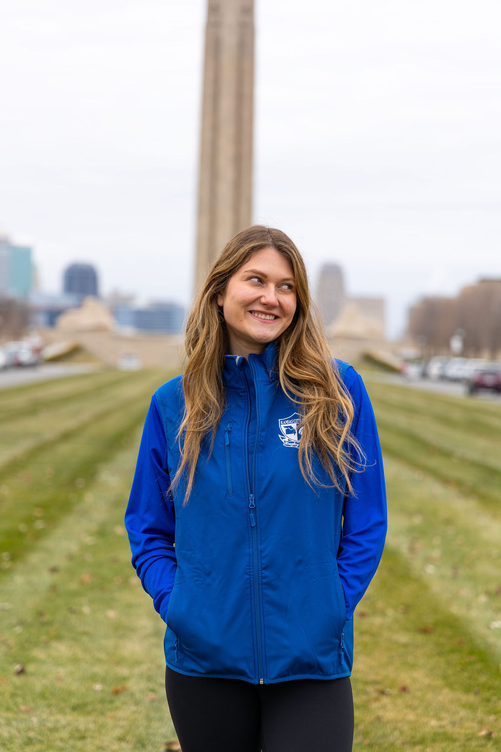 Adult Vest - royal blue white embroidery