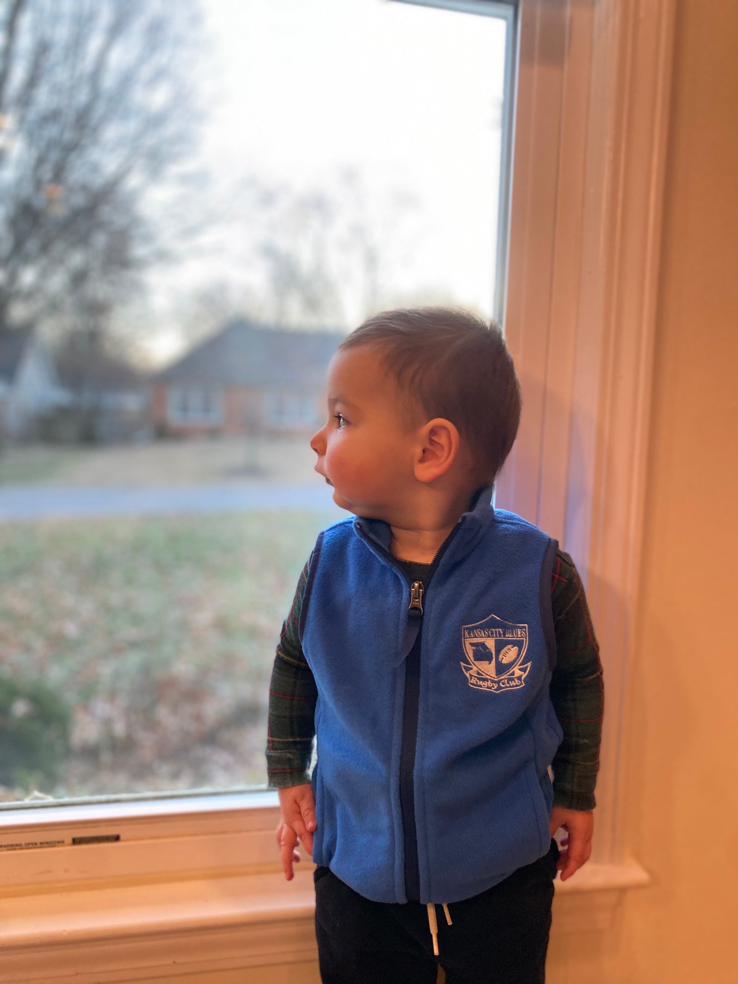 Child Vest - royal blue with white embroidery