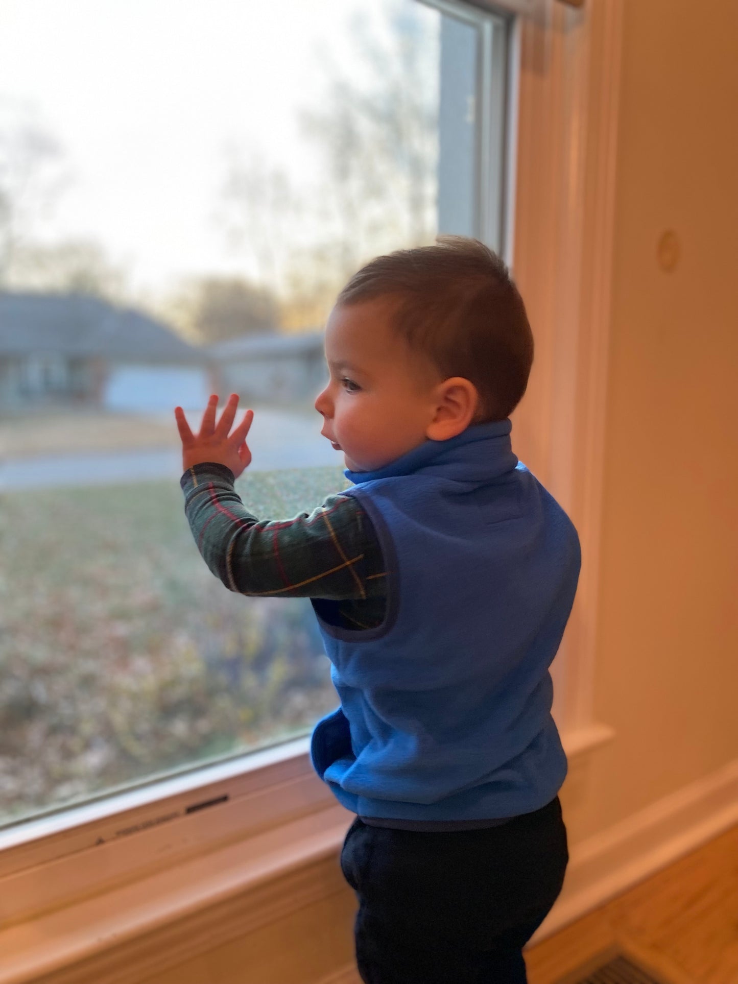 Child Vest - royal blue with white embroidery