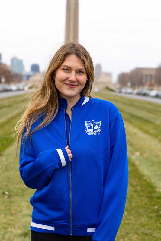 Holloway Jacket - royal blue with white embroidery