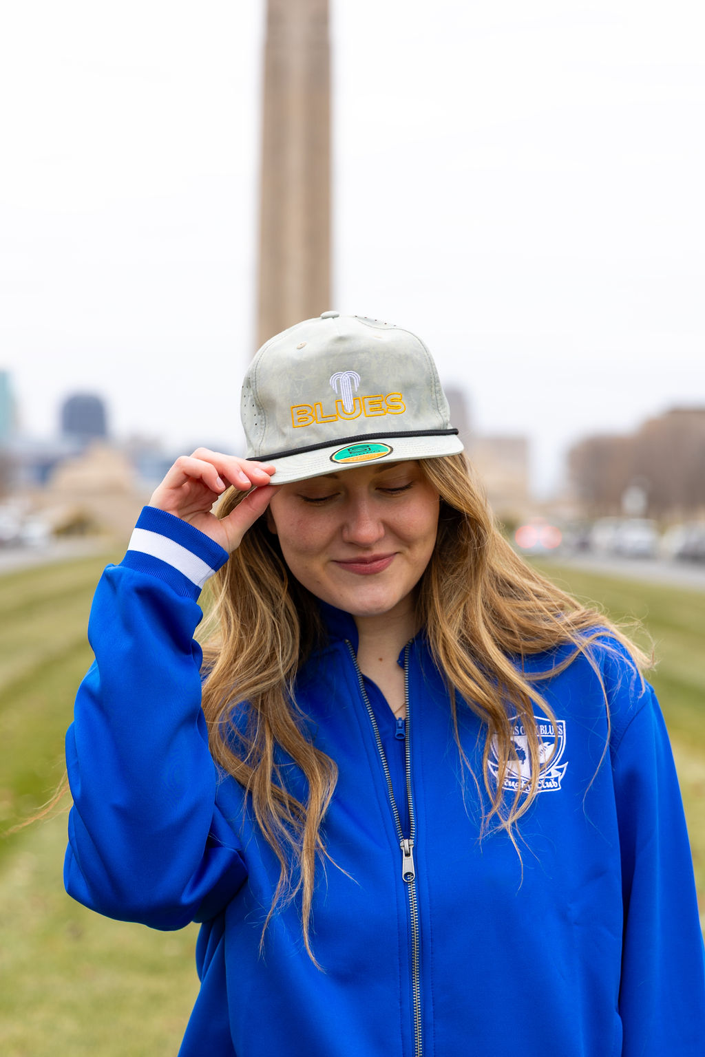 Holloway Jacket - royal blue with white embroidery