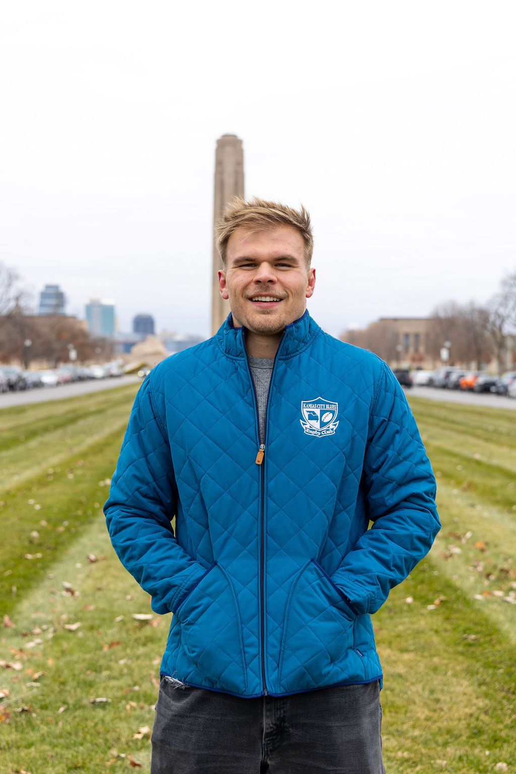 Quilted Jacket - white embroidery